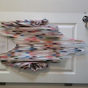 Women's Multi colored Sheer Tie Blouse